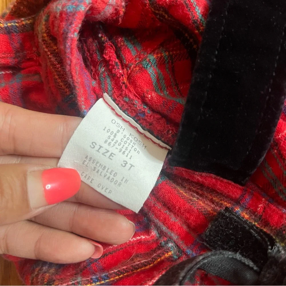OshKosh B’gosh Vintage Plaid Holiday Red Romper